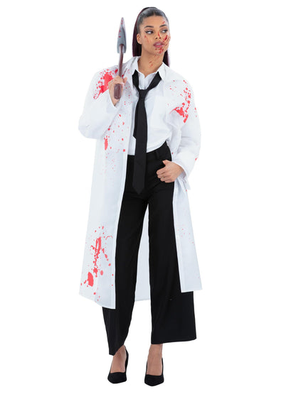 Smiffys Unisex American Killer Kit Bloody Printed PVC Poncho with Toy Axe Scary Halloween Horror Costume Accessory for Men and Women Fancy Dress, Small-Medium