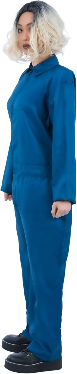 Smiffys Adults Unisex Navy Boiler Suit Costume All in One Jumpsuit Halloween Fancy Dress Outfit for Men and Women. X-Large