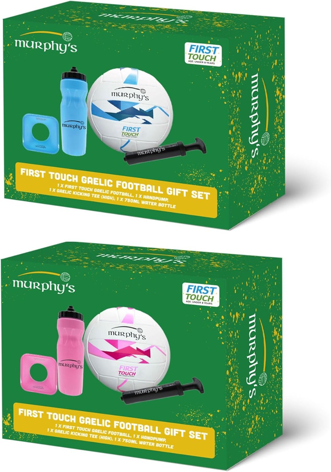 Murphy’s First Touch Gaelic Football Gift Set, Beginner Gaelic Football Training Kit with Ball, Kicking Tee, Handpump and 750ml Water Bottle