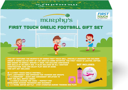 Murphy’s First Touch Gaelic Football Gift Set, Beginner Gaelic Football Training Kit with Ball, Kicking Tee, Handpump and 750ml Water Bottle