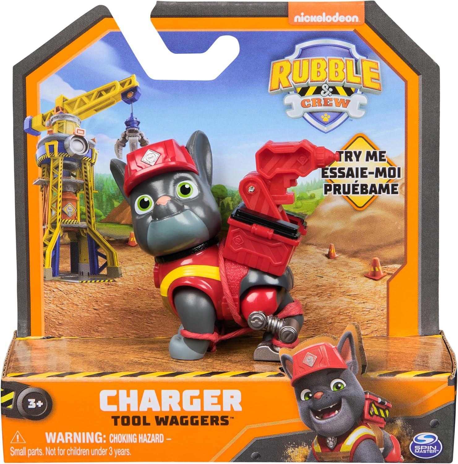 Rubble and Crew, Charger Tool Wagger Action Figure with Construction Toy Tools Backpack, Pretend Play Kids’ Toys for Boys and Girls Aged 3 and Up