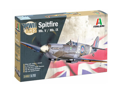 Italeri 1482 Spitfire Mk.V/Mk.IX Aces 1:48 Model Kit