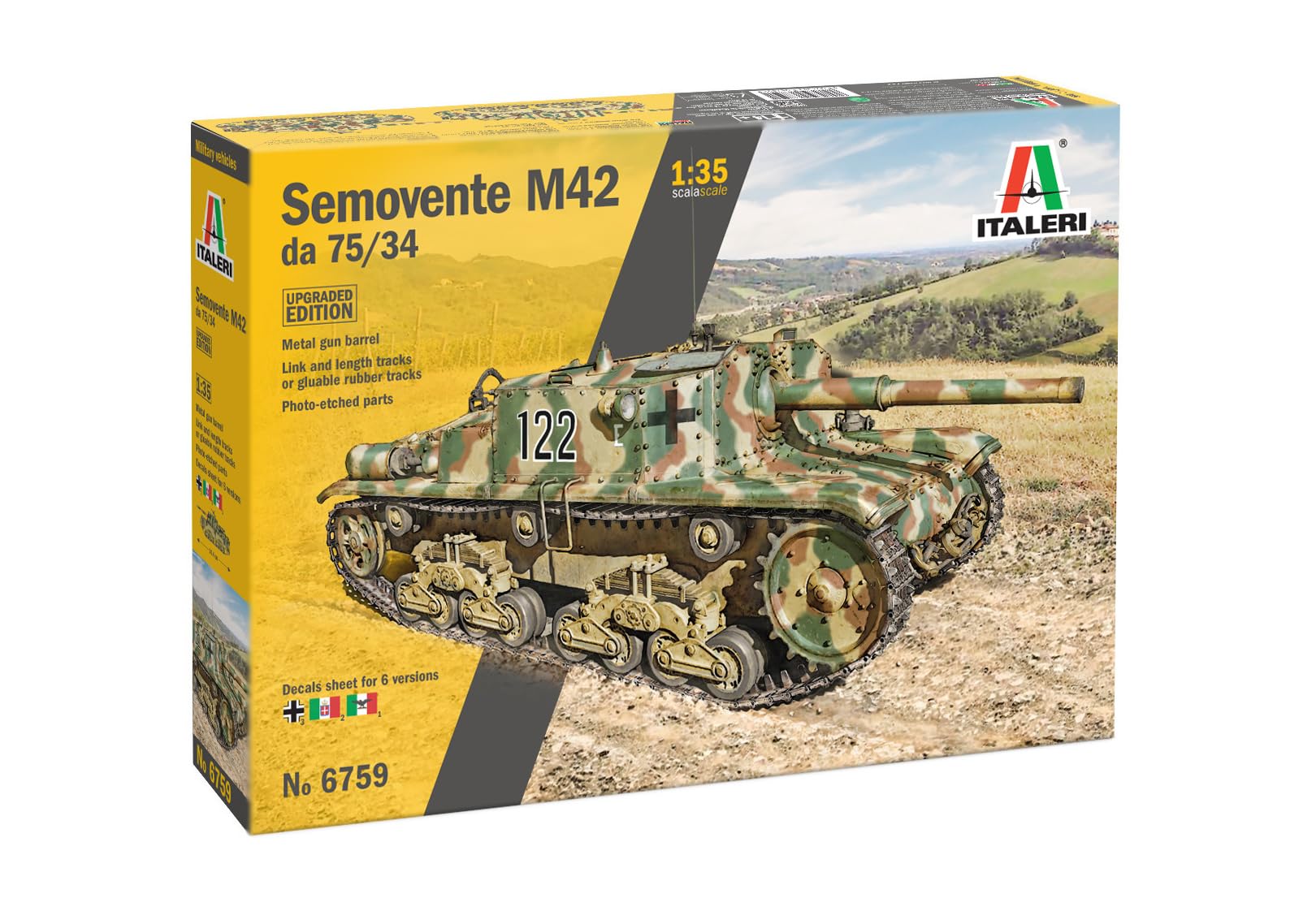 Italeri 6759 Self Propelled M42 75/34 Upgraded Edition, 1:35 Scale, Plastic Model Kit/Model Assembly