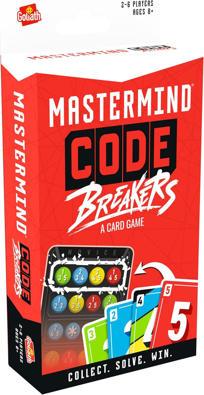 Goliath - MASTERMIND CODE BREAKERS, Kaartspel vanaf 8 Jaar, Familie- en strategiespel voor 2 tot 6 Spelers, Ontcijfer de 5 codes om te winnen, 3 verschillende moeilijkheidsniveaus, Reisformaat