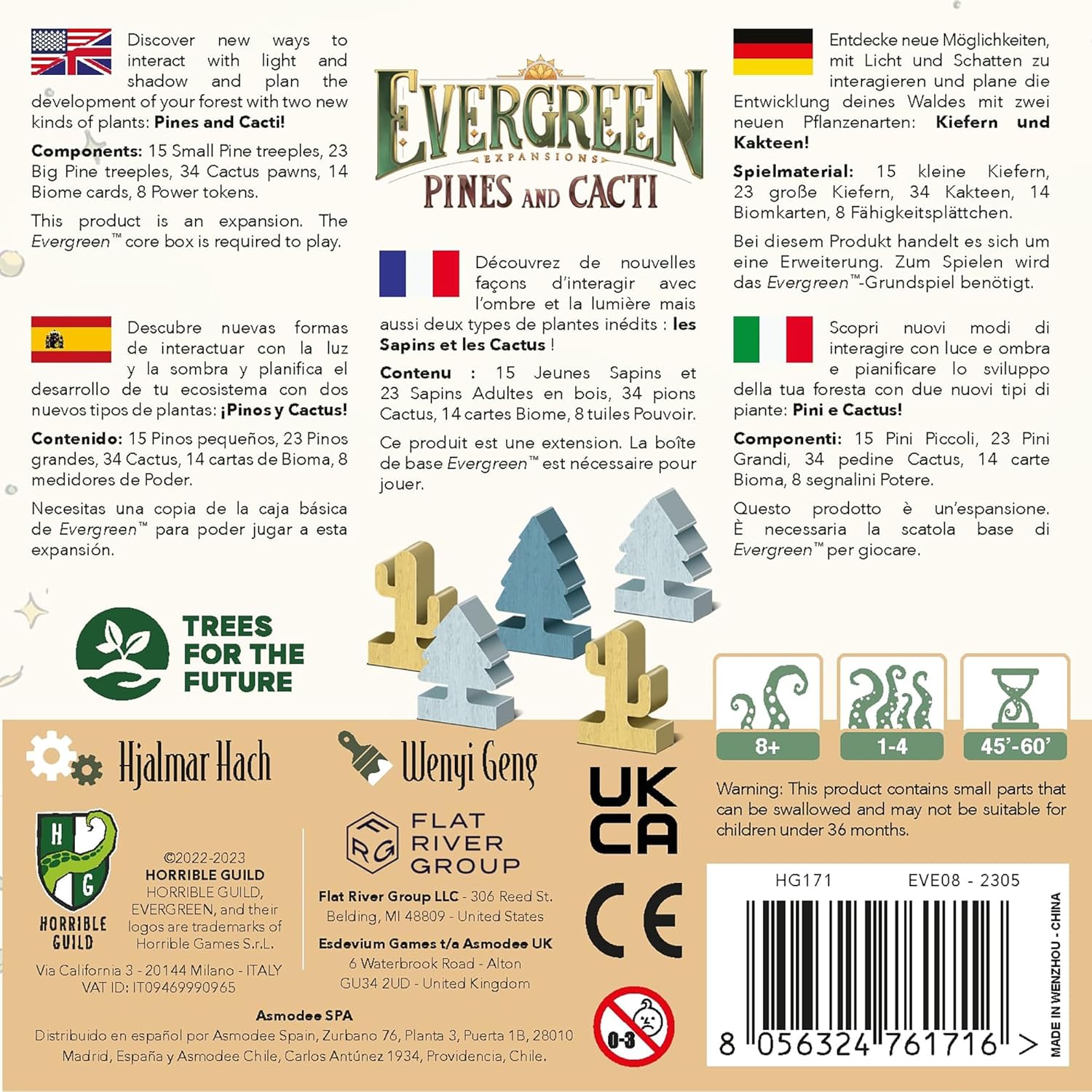 Horrible Guild: Evergreen: Pines and Cacti Expansion - Set of 2 Modular Expansions, Tree Growing Abstract Strategy Board Game, Ages 8+, Players