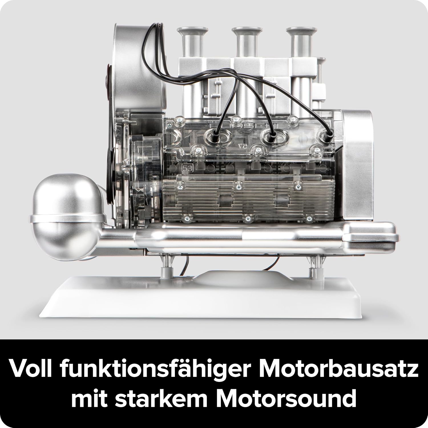 FRANZIS 67224 Porsche 911 Boxer Engine. 290 Piece Kit, Transparent Functional Model, Movable Crankshaft, Pistons and Valves, Includes Rich... Air-Cooled 6 Cylinder Engine Model