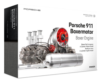 FRANZIS 67224 Porsche 911 Boxer Engine. 290 Piece Kit, Transparent Functional Model, Movable Crankshaft, Pistons and Valves, Includes Rich... Air-Cooled 6 Cylinder Engine Model
