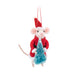 Sass and Belle Santa Mouse with Tree Felt Decoration