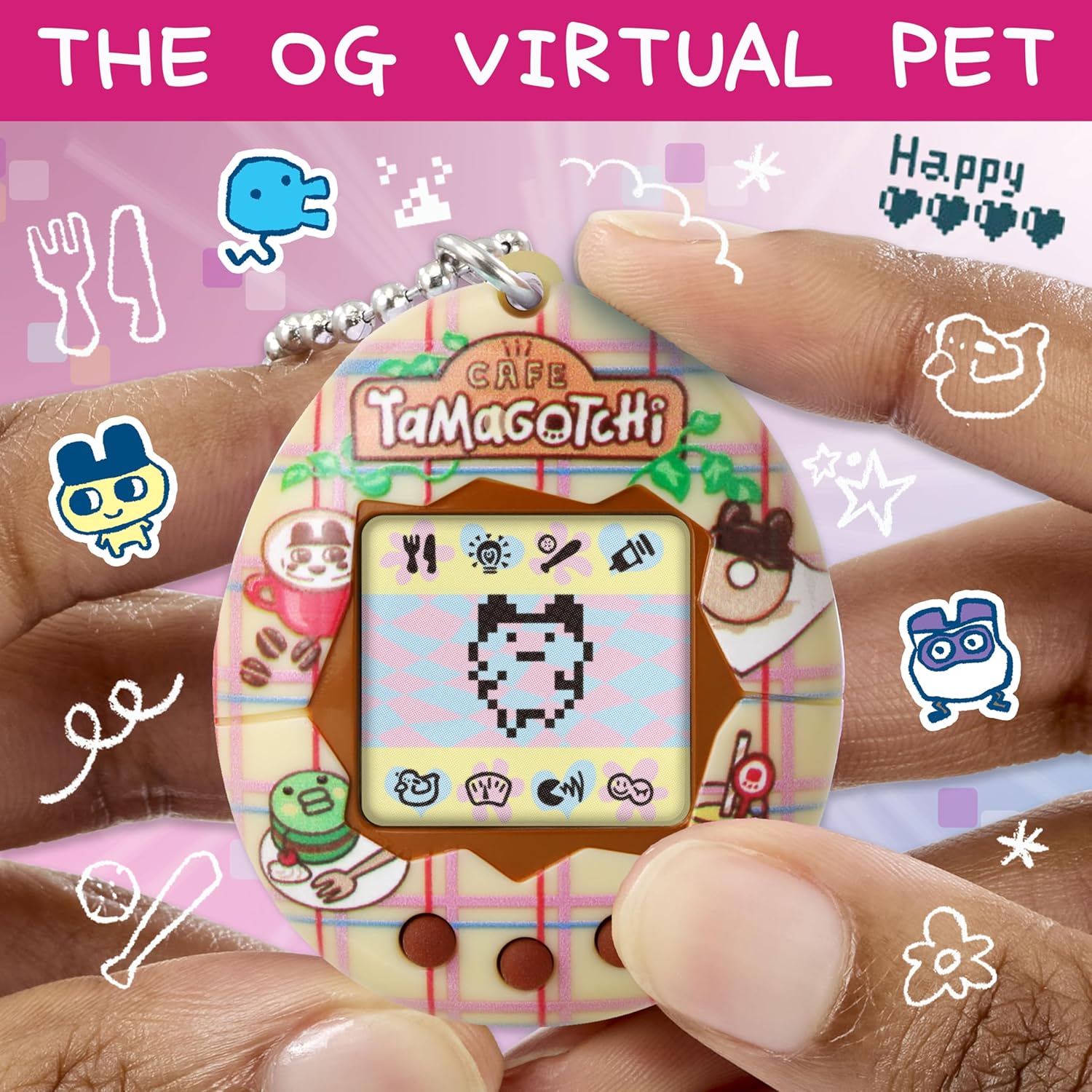 TAMAGOTCHI Bandai Original Tama Café Digital Pet | Nurture And Raise The Original Electronic Pet Japanese Kids Toys For Girls And Boys Make Great 90s Retro Gifts