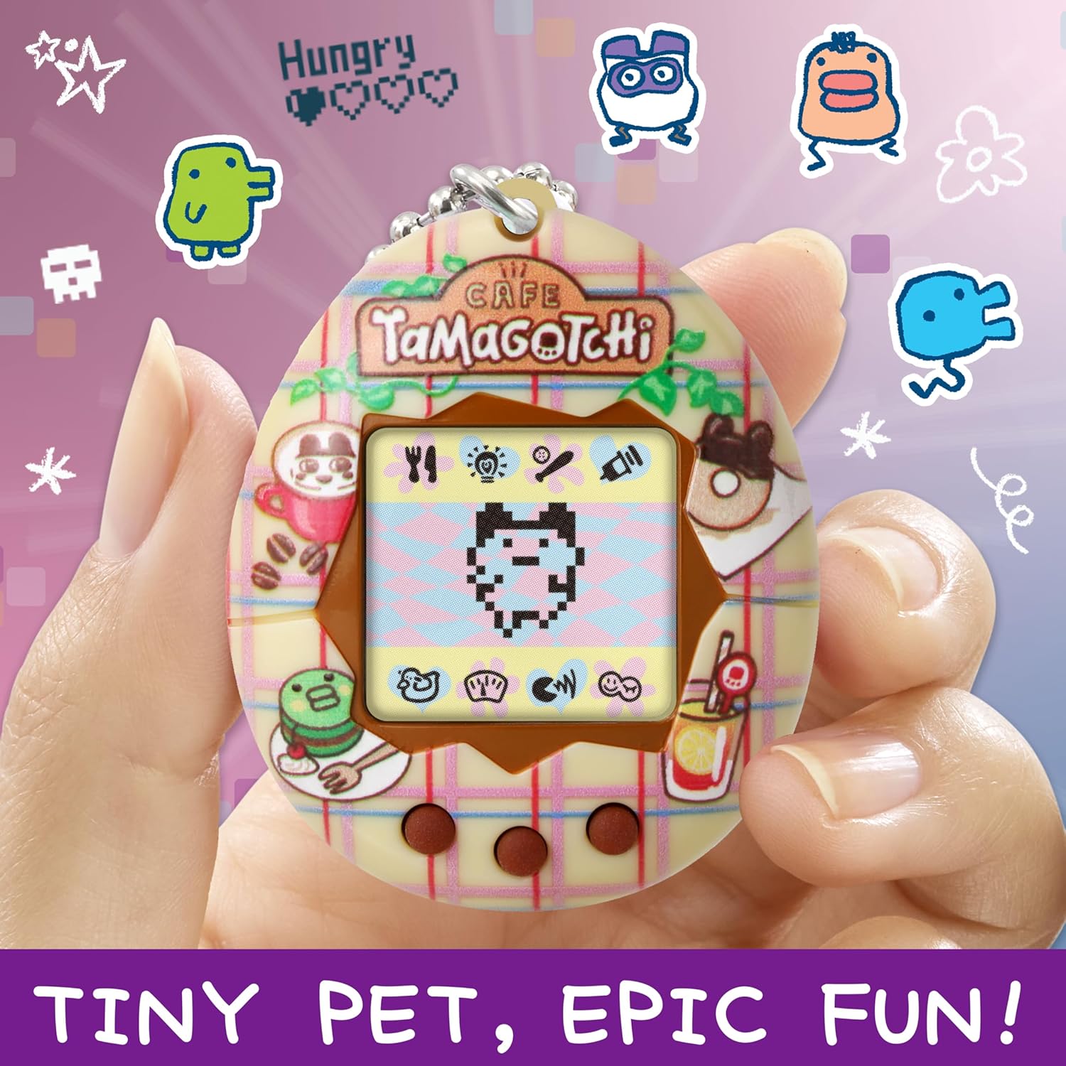 TAMAGOTCHI Bandai Original Tama Café Digital Pet | Nurture And Raise The Original Electronic Pet Japanese Kids Toys For Girls And Boys Make Great 90s Retro Gifts
