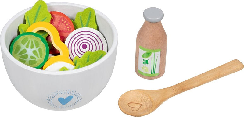 Salat Set Vitalbowl: Schüssel: Ø 13 cm, H: 8,2 cm,Holz und Filz,24 Teile,per Set