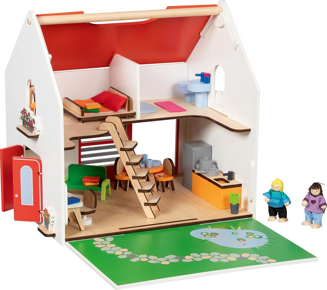 Goki - Goki Houten Draagbaar Poppenhuis met Accessoires