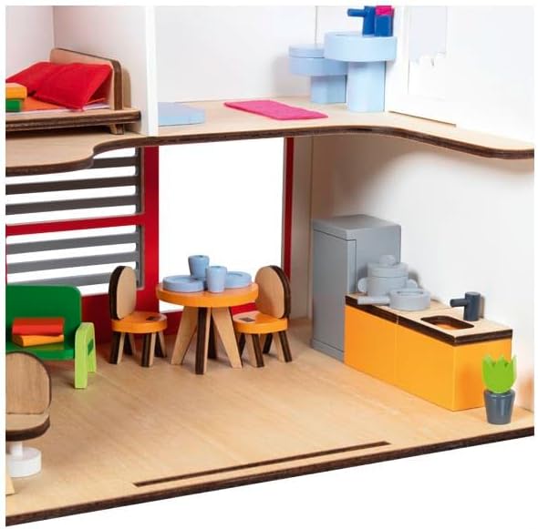 Goki - Goki Houten Draagbaar Poppenhuis met Accessoires