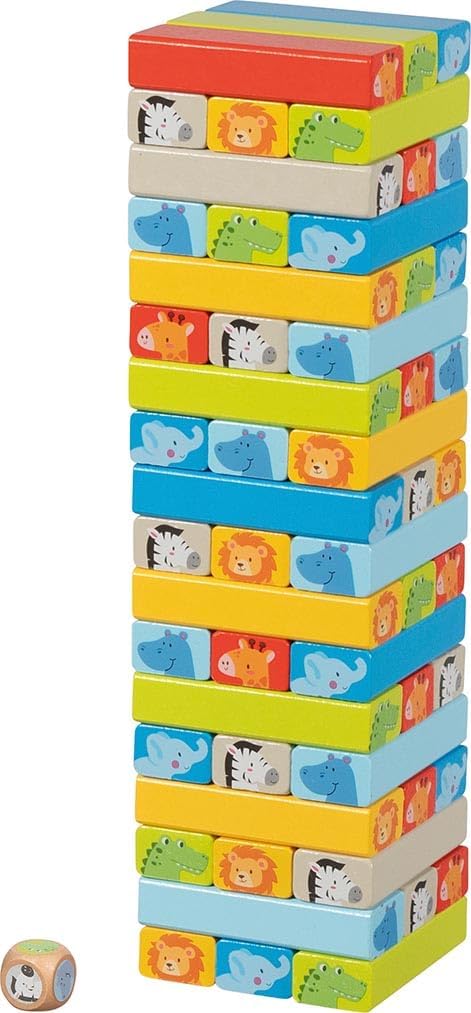 Goki - Goki Houten Stapelspel met Diermotieven