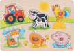 Goki - Goki Houten Noppenpuzzel Op de Boerderij 6st.