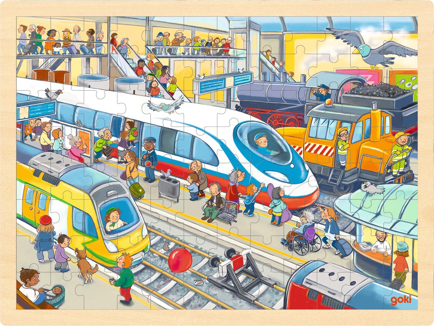 Goki - Goki Houten Puzzel Treinstation 96st.