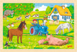 goki 57317 Inlegpuzzel hout, houten puzzel van een boerderij, educatief speelgoed en kinderpuzzel, bevordert de fantasie en motoriek van kinderen, 30 cm x 20 cm, set van 24, vanaf 3 jaar