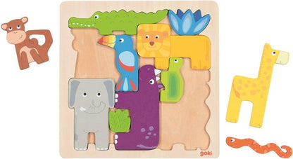 Goki - Goki Houten Puzzel Safari 11st.
