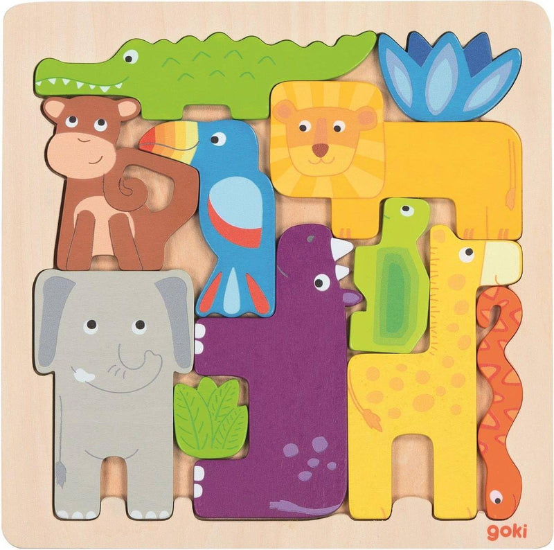Goki - Goki Houten Puzzel Safari 11st.