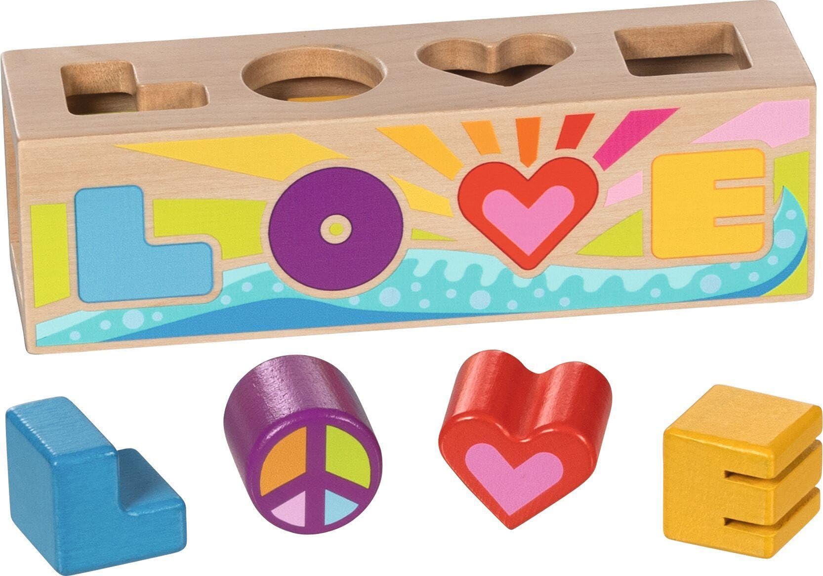 Goki - Goki Houten Sorteerbox Vormenstoof Love - 5dlg.