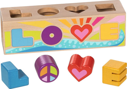Goki - Goki Houten Sorteerbox Vormenstoof Love - 5dlg.