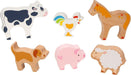 goki 58320 - dierenset boerderij van hout - 6 boerderijdieren in kindvriendelijk design - houten speelfiguren voor kinderen vanaf 2 jaar