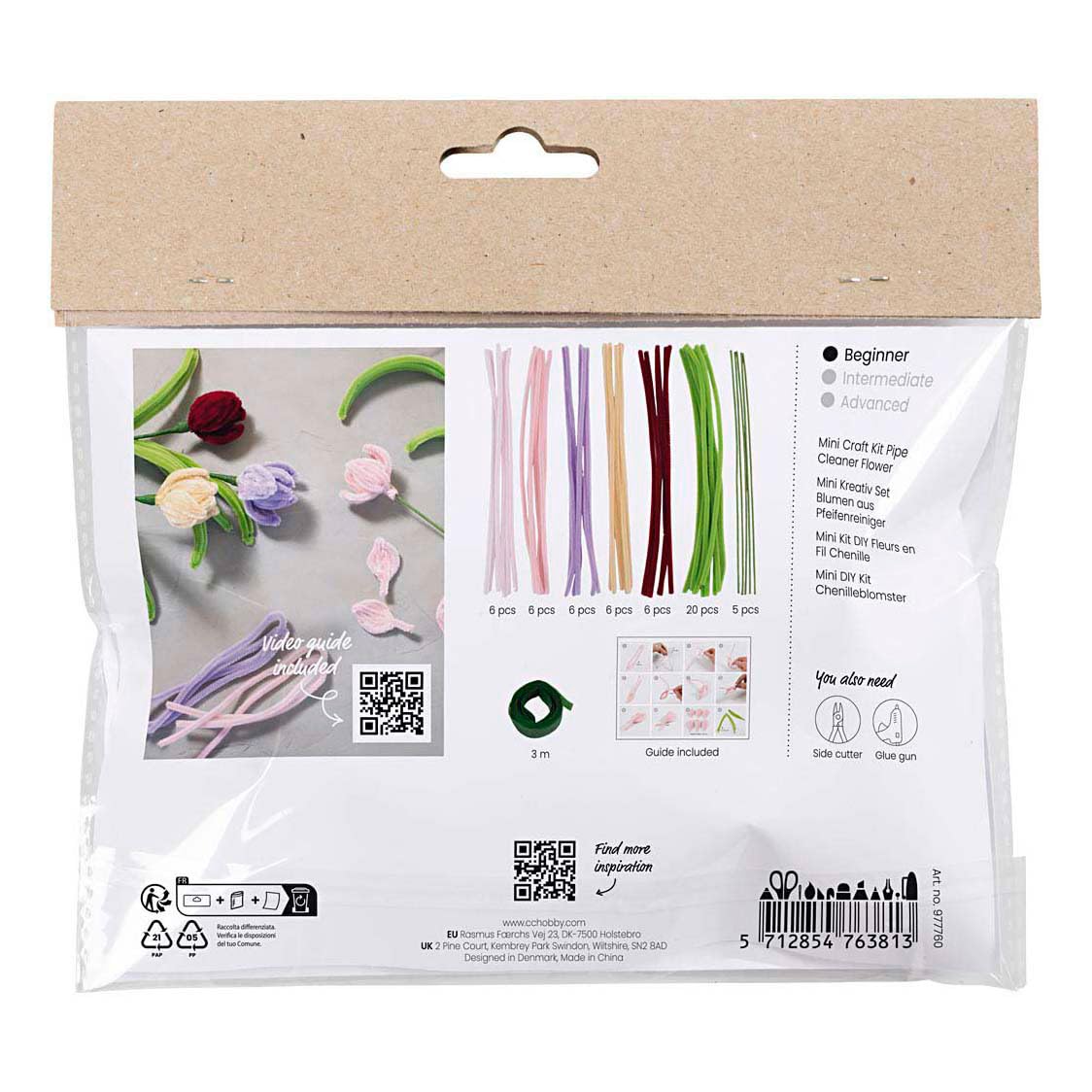 Creativ Company craft set flowers chenille wire colorful hobby