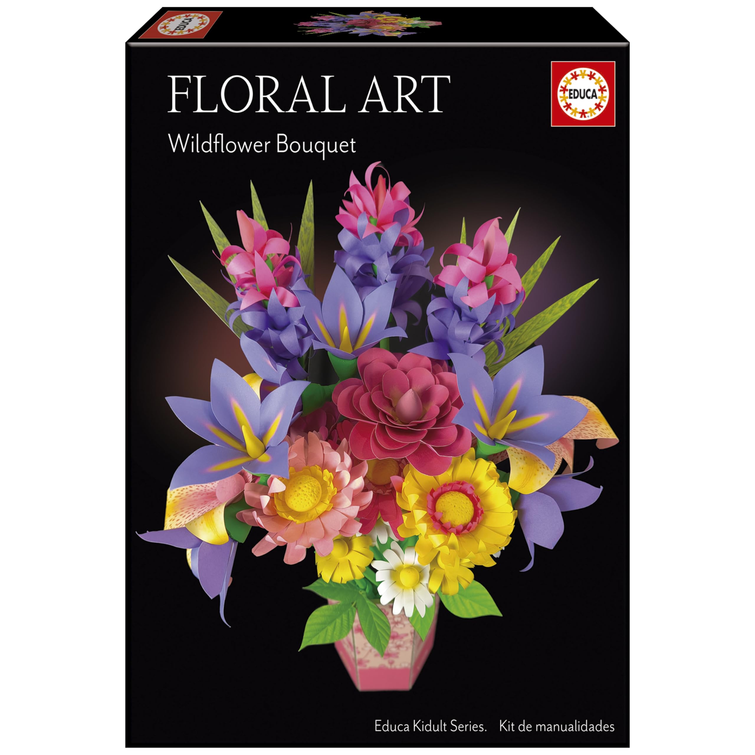 Educa - Boeket met wilde bloemen, knutselset voor het maken van negentien wilde bloemen van papier zonder lijm of schaar, vanaf 6 jaar (20141