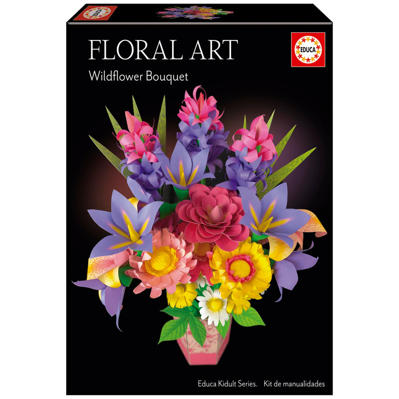 Educa - Boeket met wilde bloemen, knutselset voor het maken van negentien wilde bloemen van papier zonder lijm of schaar, vanaf 6 jaar (20141