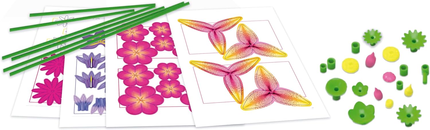 Educa - Boeket met wilde bloemen, knutselset voor het maken van negentien wilde bloemen van papier zonder lijm of schaar, vanaf 6 jaar (20141