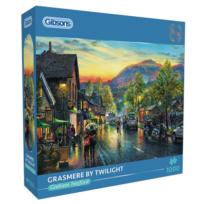 Gibsons 1000 Piece Puzzle for Adults Grasmere by Twilight Jigsaw Lake District Countryside Scene, Thick Premium Pieces, Sustainable Puzzle Made from 100% Recycled Board, Great Gift by Gibsons Games