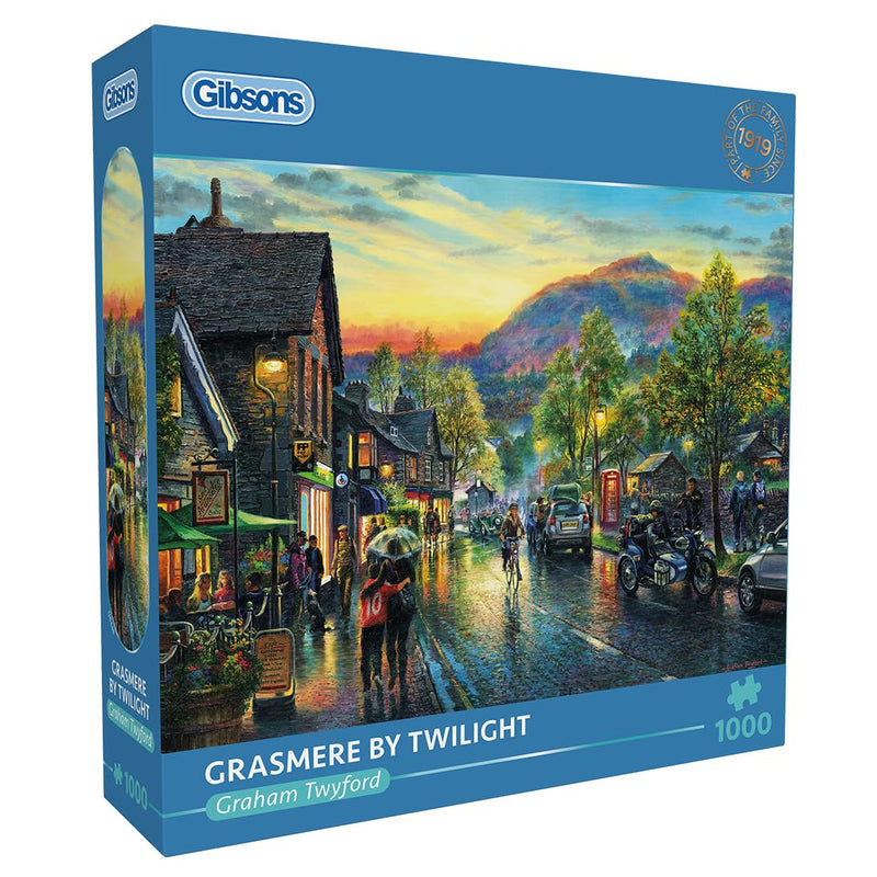 Gibsons 1000 Piece Puzzle for Adults Grasmere by Twilight Jigsaw Lake District Countryside Scene, Thick Premium Pieces, Sustainable Puzzle Made from 100% Recycled Board, Great Gift by Gibsons Games