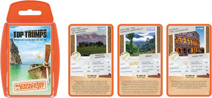 Top Trumps Backpackers' Bucketlist Learn all new stats and fascinating facts as you explore Backpackers' Bucketlist gift for ages 6 plus