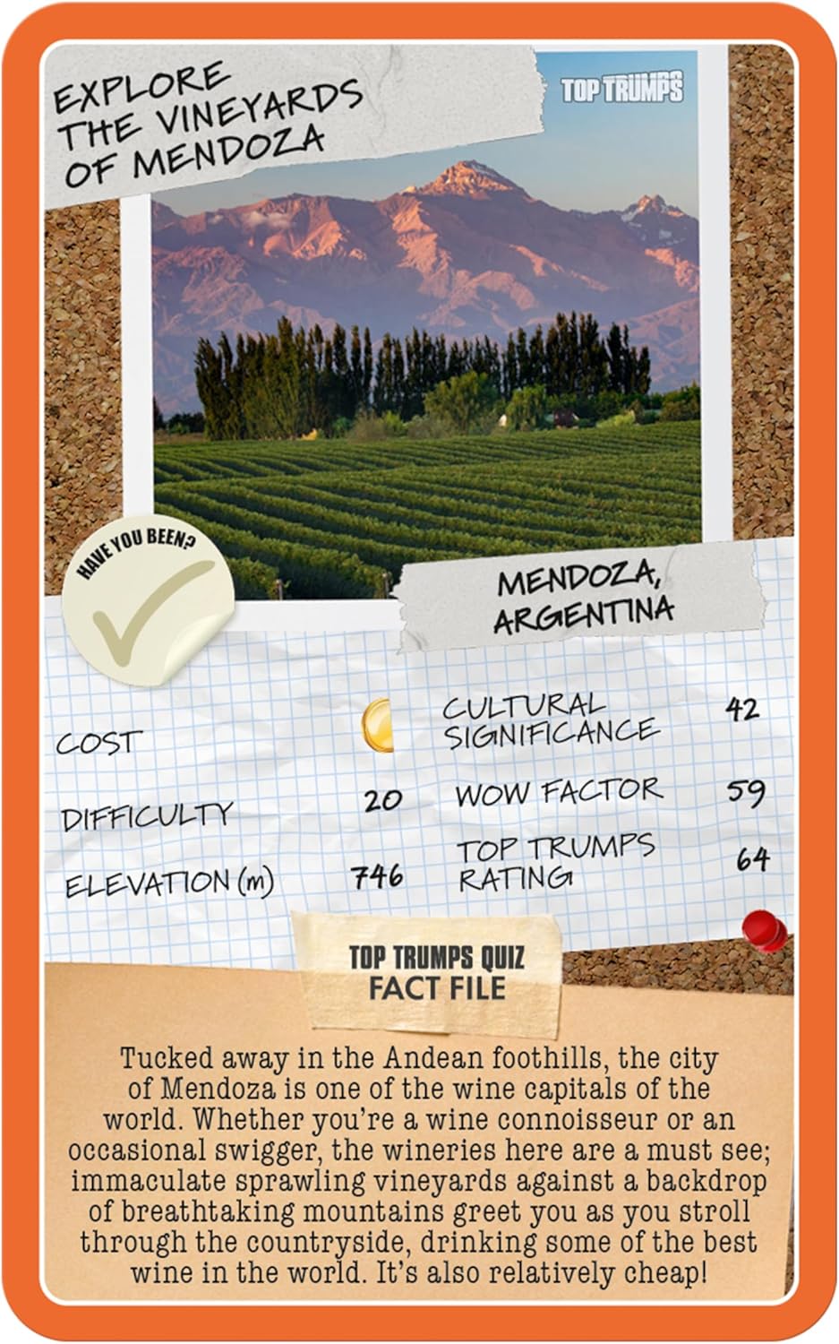 Top Trumps Backpackers' Bucketlist Learn all new stats and fascinating facts as you explore Backpackers' Bucketlist gift for ages 6 plus