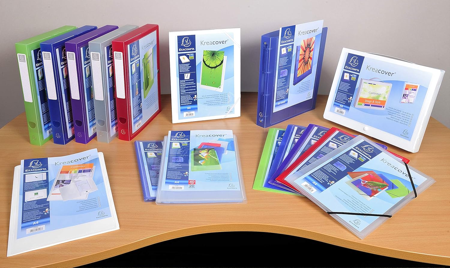 Exacompta - Ref 55188E - Kreacover Collection - Collection - Customisable PP Elastic Flap Folders - Suitable for A4 Documents, Translucent Polypropylene - Clear (Pack of 5