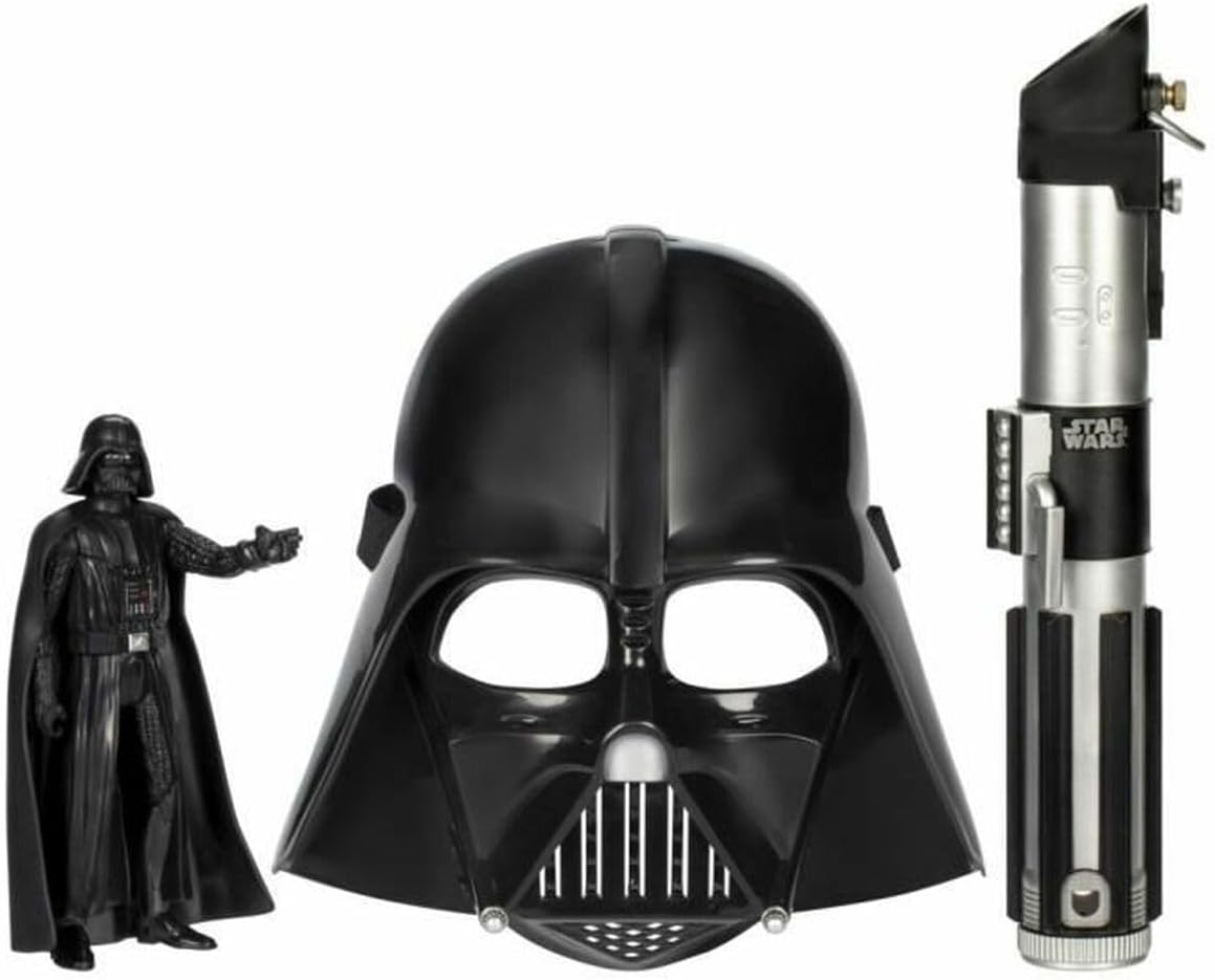 Pack Côté obscur Dark Vador, sabre laser rouge, masque Dark Vador et figurine de 15 cm, accessoire, des 4 ans, Star Wars