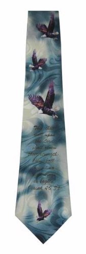 Gospitality Mens Wings As Eagles Christian Necktie - blue - One size