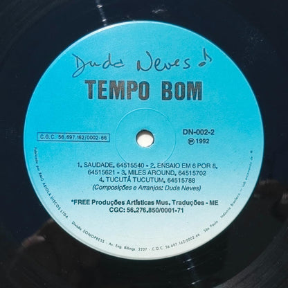 Duda Neves - Tempo Bom vinil 1992 | Disco de Vinil | Selo BMG Ariola Com Dedicatória