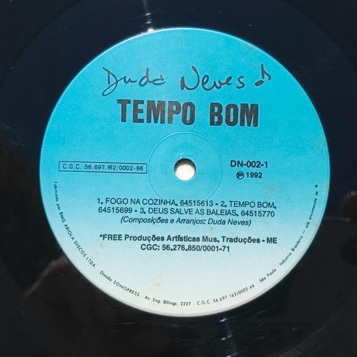 Duda Neves - Tempo Bom vinil 1992 | Disco de Vinil | Selo BMG Ariola Com Dedicatória