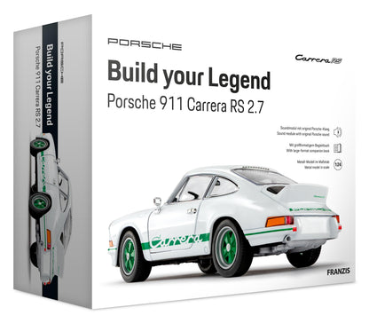 FRANZIS 67267 Porsche 911 Carrera RS 2.7 Build Your Legend Detailed Model Kit Including Sound Module, LED Lighting, Accompaniment Book