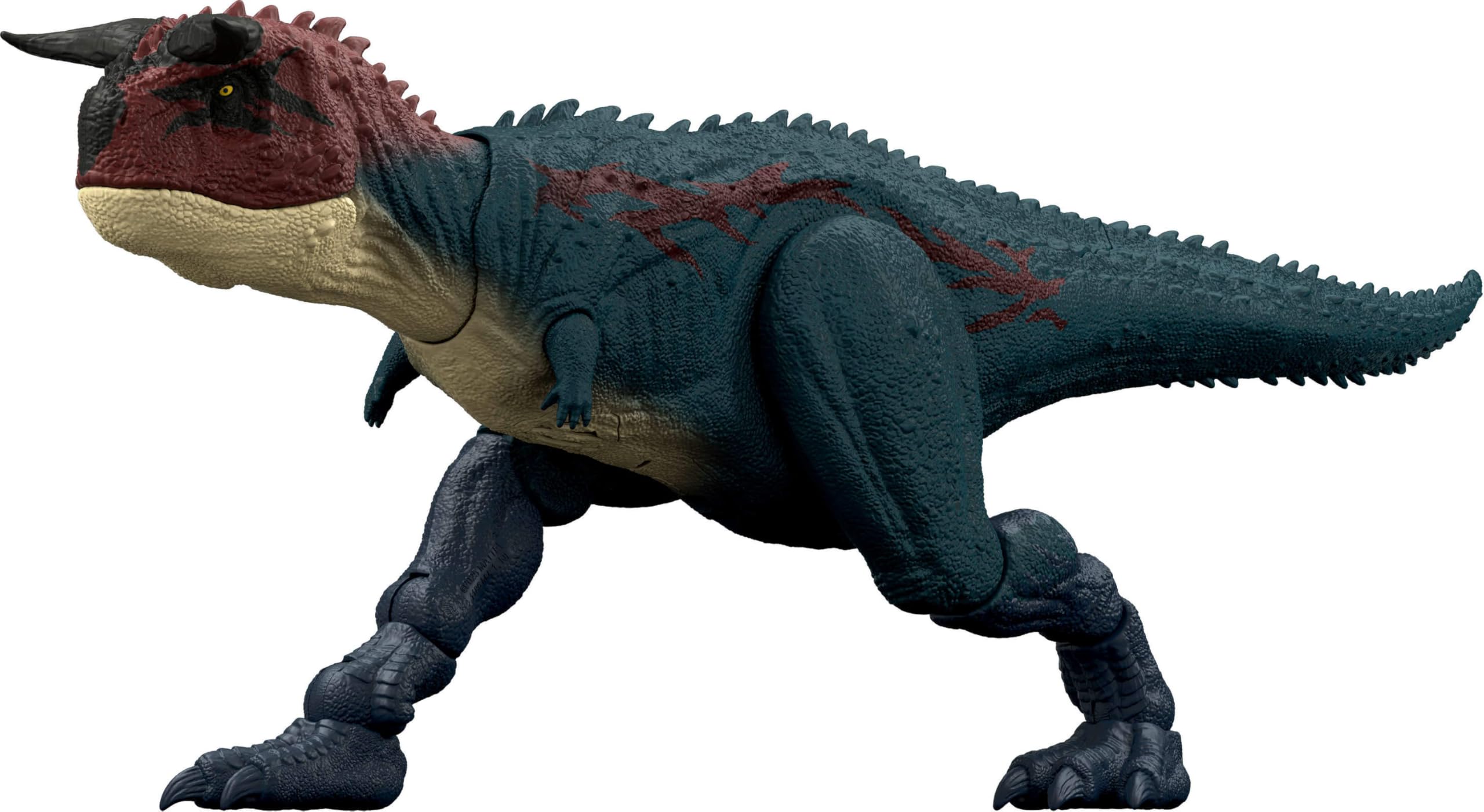 Mattel Jurassic World Dinosaur Action Figure, Running & Biting Carnotaurus with Roar Sounds, Charge N Chomp, Digital Play, JKG85