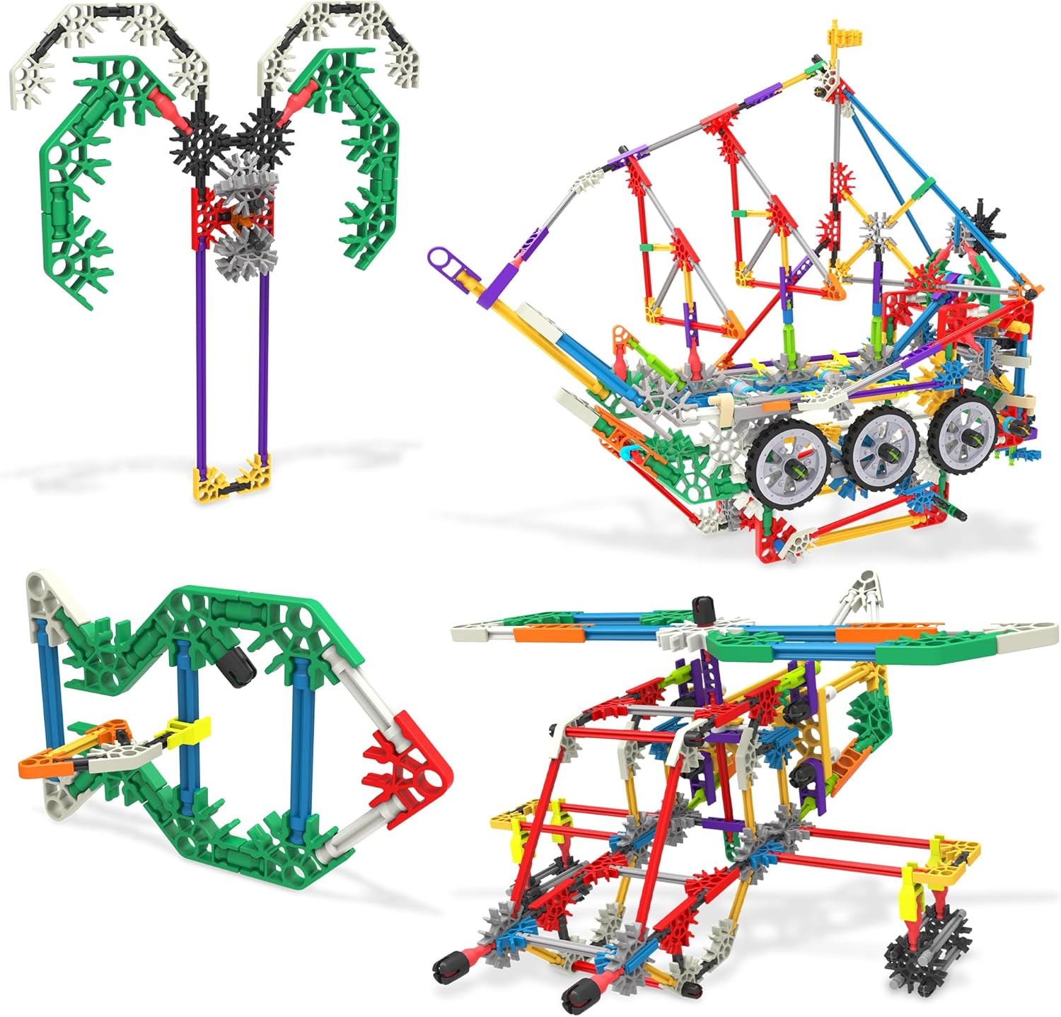 Basic Fun K'NEX Deluxe Building Set – 408 Piece STEM Kit with 80 Model Ideas & Storage Bag – Educational Construction Toy for Kids Aged 7+