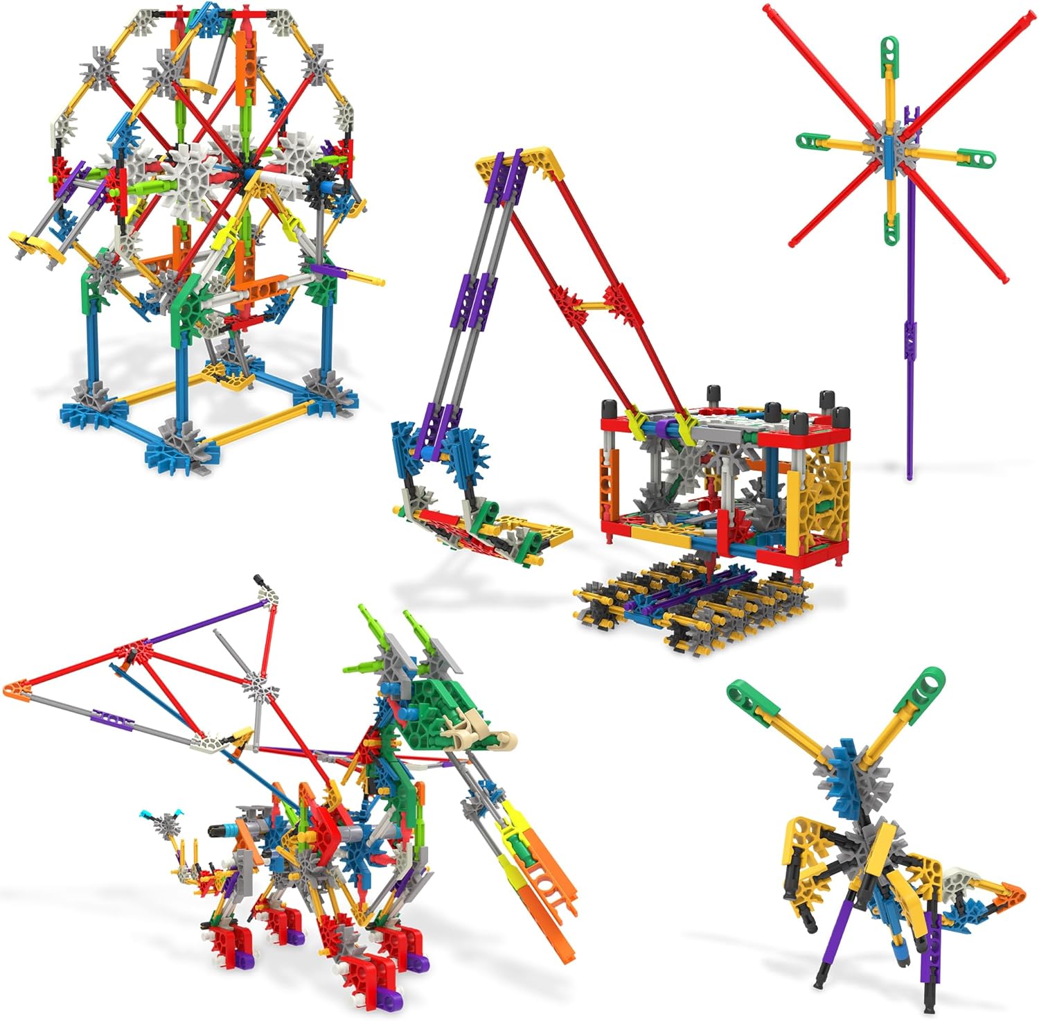 Basic Fun K'NEX Deluxe Building Set – 408 Piece STEM Kit with 80 Model Ideas & Storage Bag – Educational Construction Toy for Kids Aged 7+