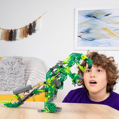 Basic Fun K'NEX Dynamic Dinos Building Set – STEM Construction Kit with 253 Pieces & Zipper Bag – Buildable Dinosaur Toys for Kids Aged 7+