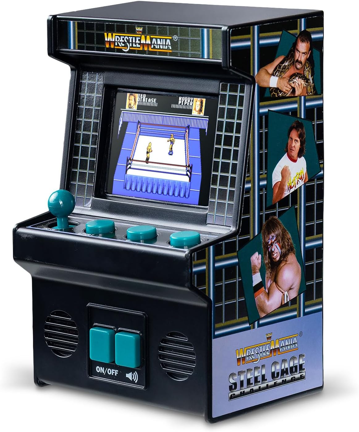 Basic Fun Arcade Classics Mini WWE – Retro Handheld Game with Joystick, Full-Colour Screen & Authentic Sound Effects – Batteries Included