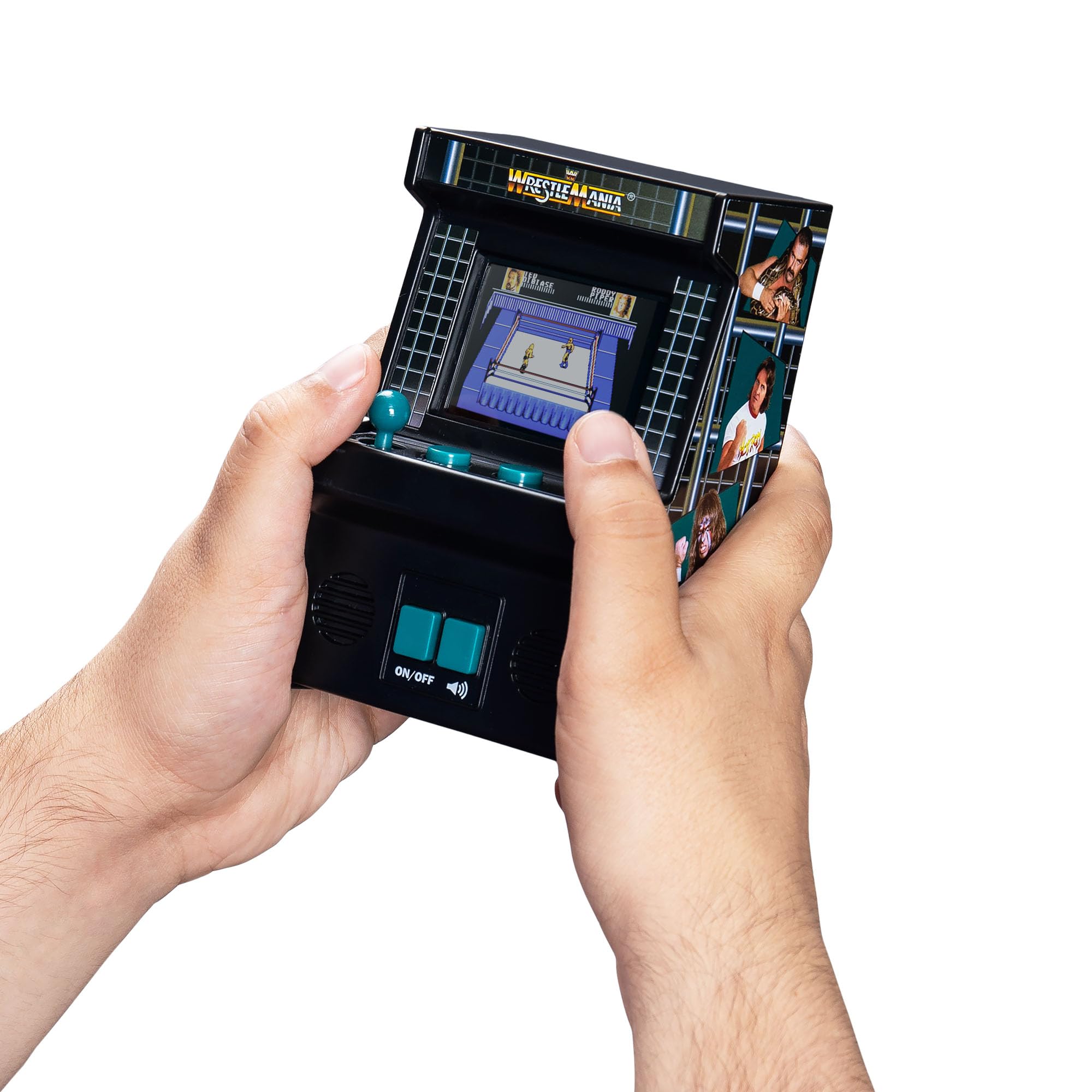 Basic Fun Arcade Classics Mini WWE – Retro Handheld Game with Joystick, Full-Colour Screen & Authentic Sound Effects – Batteries Included