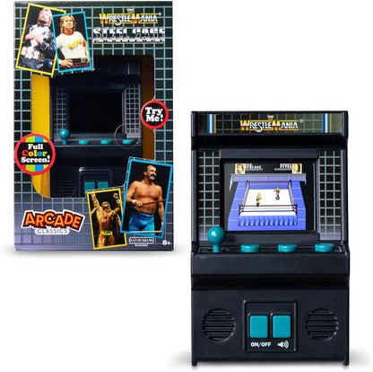 Basic Fun Arcade Classics Mini WWE – Retro Handheld Game with Joystick, Full-Colour Screen & Authentic Sound Effects – Batteries Included