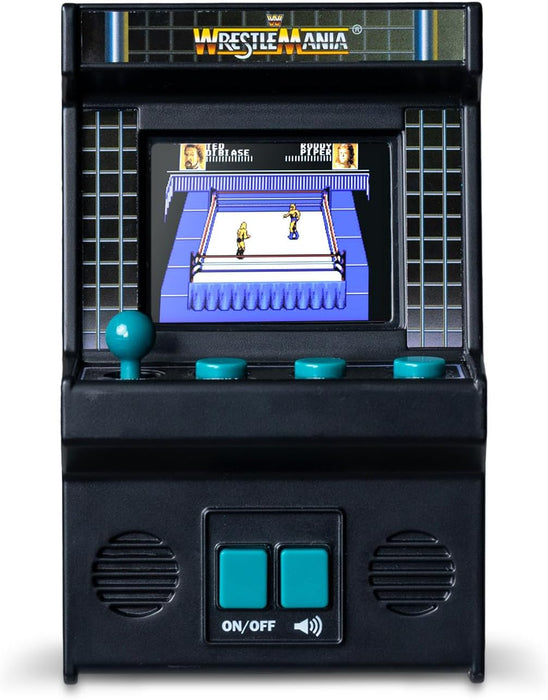 Basic Fun Arcade Classics Mini WWE – Retro Handheld Game with Joystick, Full-Colour Screen & Authentic Sound Effects – Batteries Included