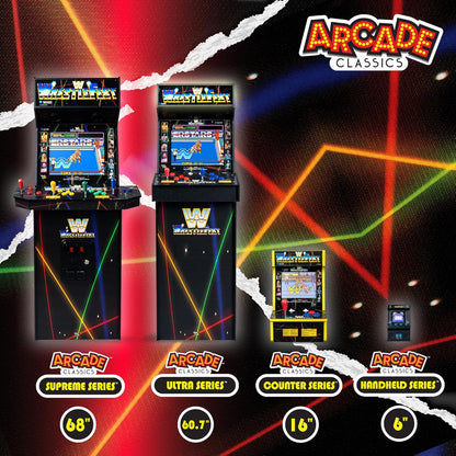 Basic Fun Arcade Classics Mini WWE – Retro Handheld Game with Joystick, Full-Colour Screen & Authentic Sound Effects – Batteries Included