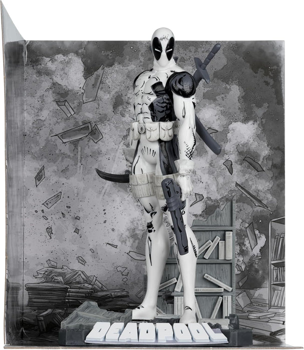 McFarlane Toys- Marvel Deadpool (Line Art) 1:10th Scale Collectible with Scene (The New Mutants #98) Gold Label